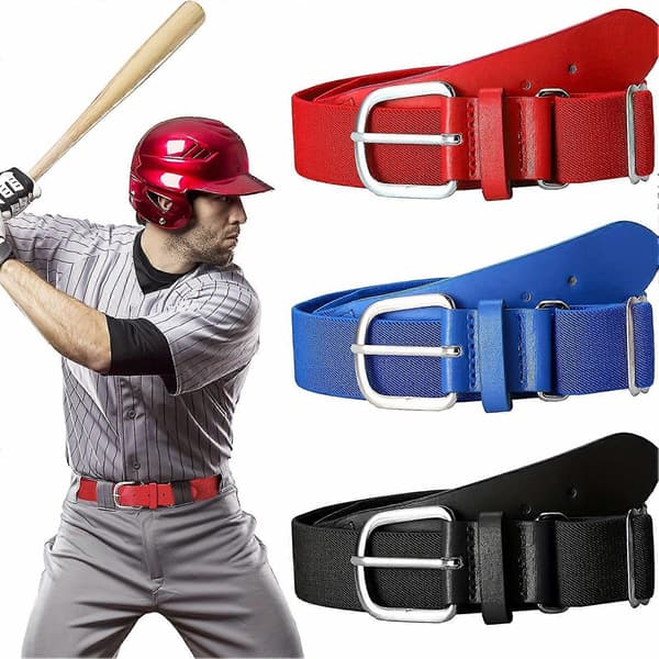 Elastiskt baseball- och softballbälte för tonåringar, justerbar längd, legeringsspänne, enfärgat bälte i konstläder Yellow