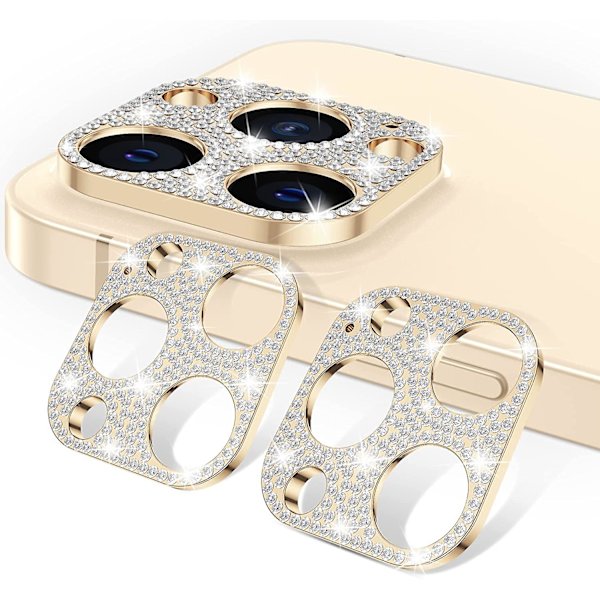 [2-pack] Bling-kameraskydd kompatibel med iPhone 13 Pro Max 6,7 tum Gli
