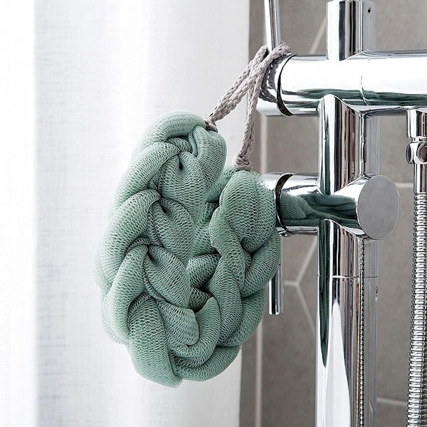 Badsvamp för vuxna, 5 stycken Ryggskrubbare Mesh Stretchiga Flätor Duschsvamp Mjuk Exfolierande Massagesvamp