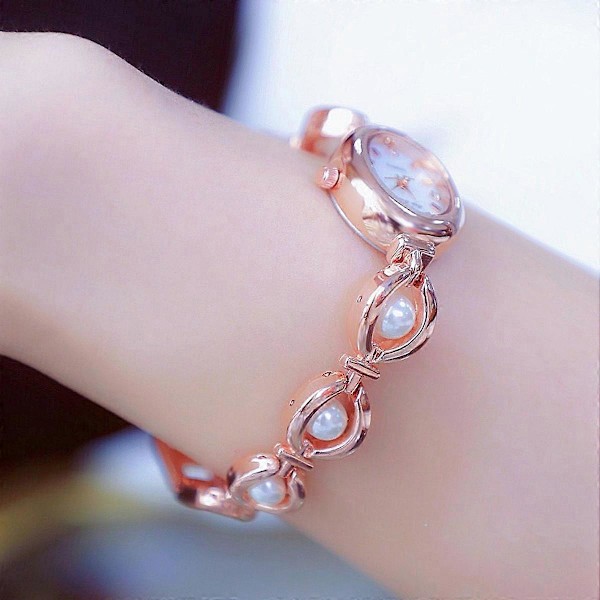 BS Bee Sister FA1685 Kevyt Luksus Naisten Hienot Korut Kello Naisten Helmirannekello Lahjaksi Juhliin Kouluun Rose Gold