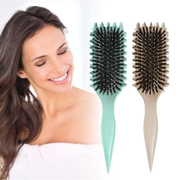 Portable Curl Defining Brush for Defining Curls Bounce Curl Brush, 100 % ny Light Green