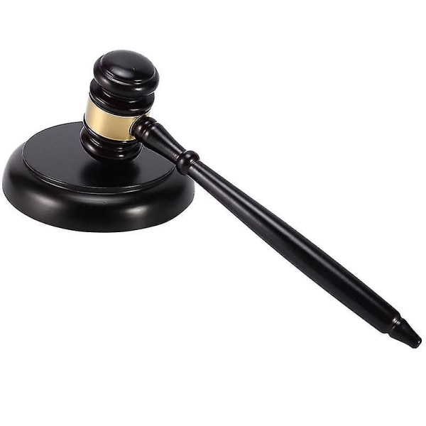 Auktionshammare för domare i trä med ljudblock för advokat, domareauktion Handarbete -n2771