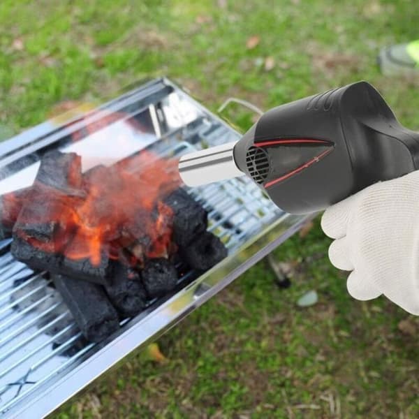 Bærbar manuel grillblæser, tilbehør til kulgrill, picnic og udendørs camping