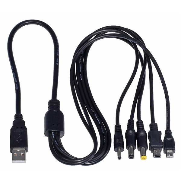 5-i-1 laddningskabel USB till mini USB microusb 3,5 mm 5,5 mm rengöring för hörlurar