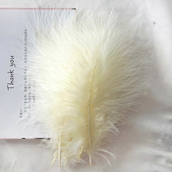 50 stk. Fluffy Tyrkisk Marabou Fjer 10-15 cm Tyrkiske Fjer Dekorationstilbehør Til Smykker Tøj Bryllupsfjer DIY Håndværk 50 Beige Cashmere