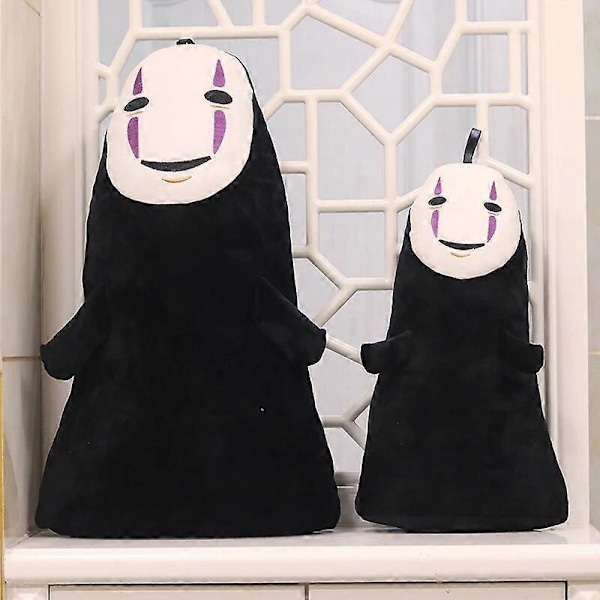 40/60cm Japanilainen Anime Henkien Kätkemä Kasvoton Mies Pehmolelu Ei Kasvoja Aave Muoti Täytetty Lelu Nukke Lapsille Lahja Joulukoriste black about 60cm