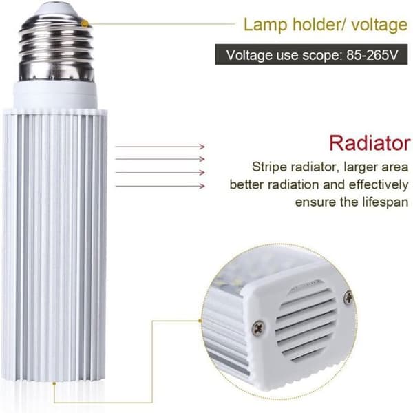 Energibesparende 7W E27 LED-pære til alle akvarier (hvid)