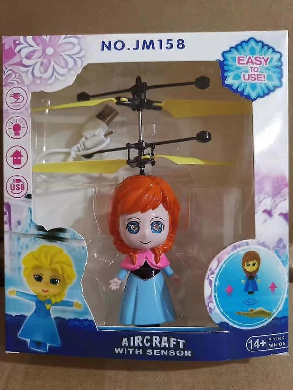 Legetøjs Induktionsflyvende Helikopter Speed Drone Legetøj BLÅ COD KK5555-God Surprise Doll Black