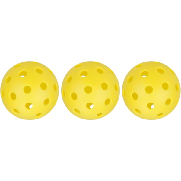 3-pack Pickleballbollar 40 hål Utomhus Pickleballbollar Pickleballs ihåliga träningsbollar med flera färger Yellow