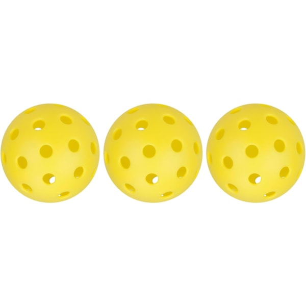 3-pack Pickleballbollar 40 hål Utomhus Pickleballbollar Pickleballs ihåliga träningsbollar med flera färger Yellow