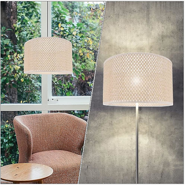 Stora lampskärmar, trumljusskärm modern stil E27 ljusskydd mode vävd lampskärm skrivbordslampa lampskärm