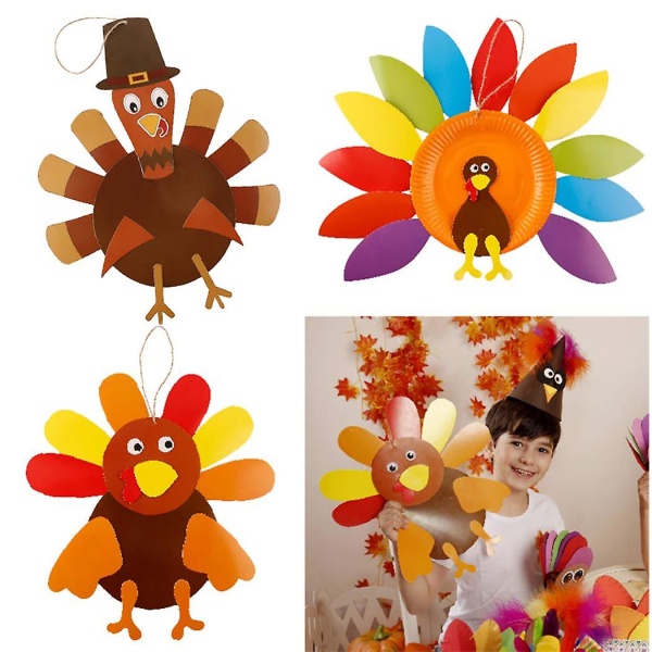Thanksgiving dekoration 3 stk Thanksgiving dørskilt Creative Diy Tyrkiet