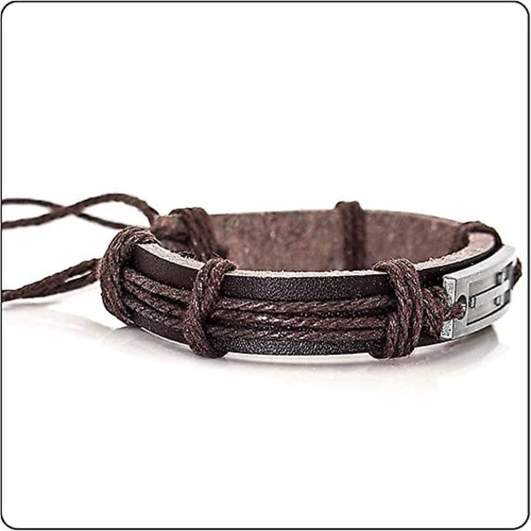 Fashion Cross Tag Bangle Justerbar Leather Cuff Armbånd Snøring Tau Armbånd