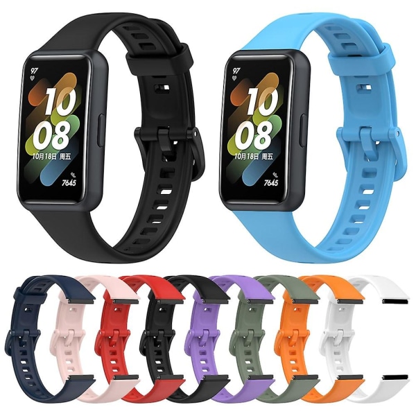 Klokkebånd for Huawei Band 7 Smartwatch erstatning sport armbånd stropp Tpu fargerikt klokkebånd A08