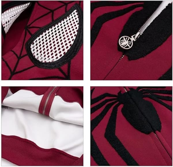 Dame Spider Hettegenser Y2K Oversized Full-Zip Grafisk Hettegenser – Kawaii Stil