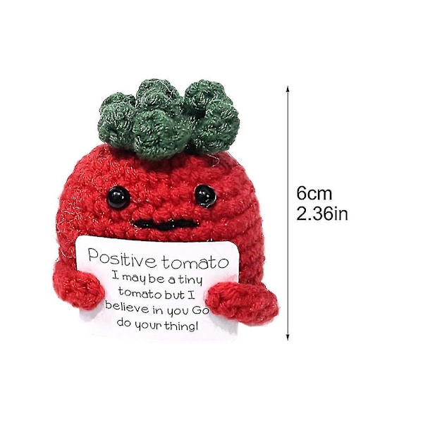 Mini neulottu positiivinen kortti kevyt tomaatti nukke anti haalistumista villa rohkaista