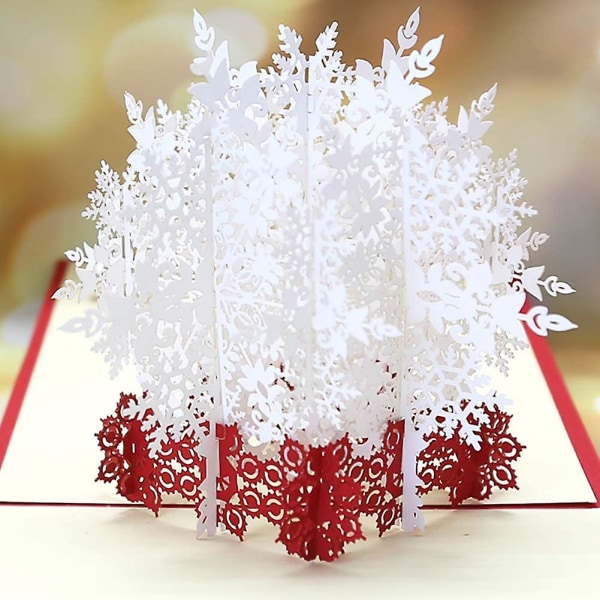 3D joulukortit Pop Up joulukortit Kauniit 3D lumihiutalekortti Stereoskooppinen onnittelukortti Joulukortit vaimolle, tytöille, Hu