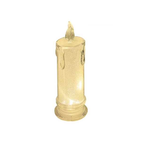 Set med 2 USB-uppladdningsbara LED-flamlösa ljus med tunn blixt 18 cm varm vit