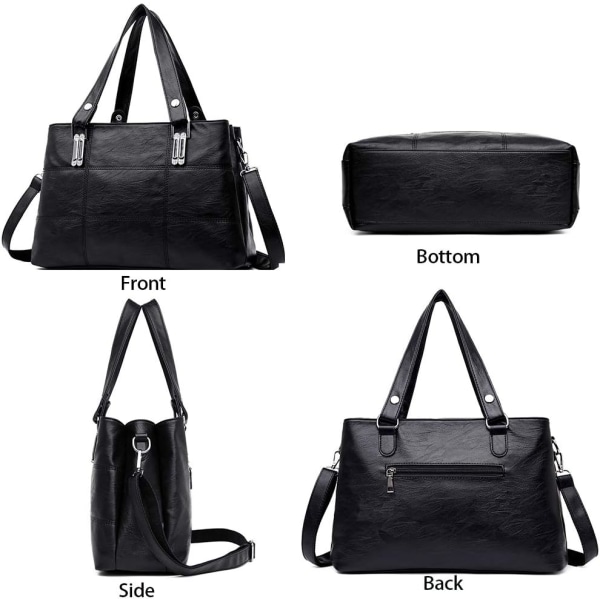 Håndtasker til damer Top Handle Læder Skulder Crossbody Tasker Dame Tote Messenger Designer Punge (Bordeaux)