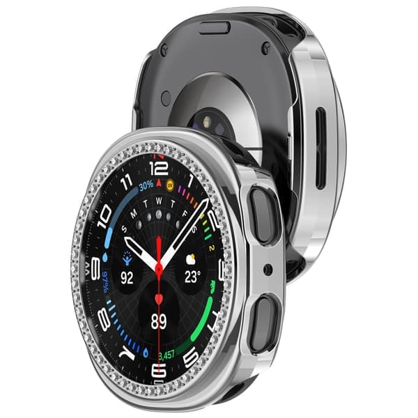Stilfuldt etui til Samsung Galaxy Watch8 40mm Sølv Sølv Silver
