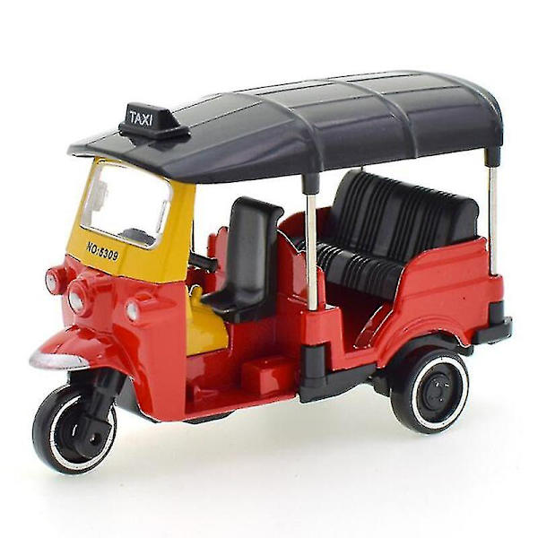 1:43 Skala Metall Legering Klassisk Tuk Tuk Taxi Bangkok India Trehjulssykkel Taxi Bilmodell Leke Diecast Kjøretøy Display Suvenirer Gaver a