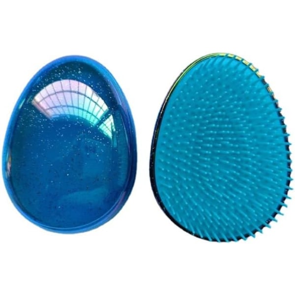 Detangler-hårbørste til kvinder, piger og børn Mini-hårbørste til vådt og tørt hår, Kompakt (blå)