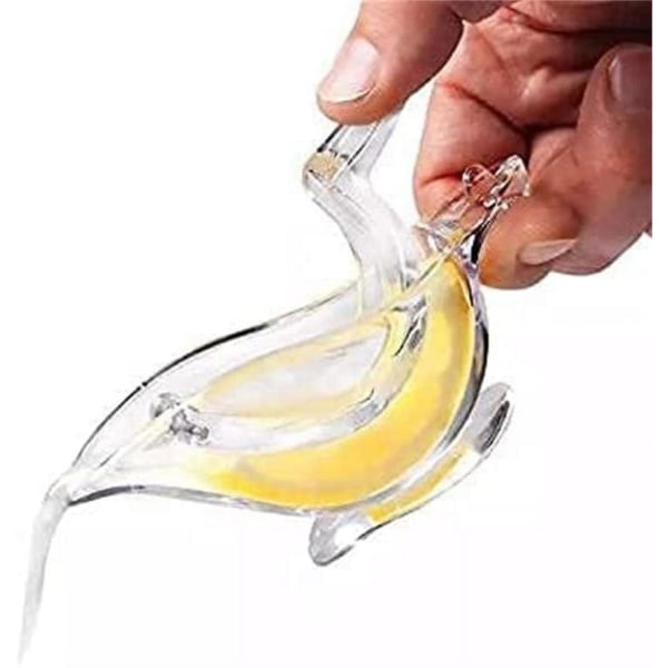 Fugleformet citronpresser, 4 stk. manuel citronpresser, akryl citronkilepresser, limepresser, citruspresser til appelsin, citron, lime, granatæble