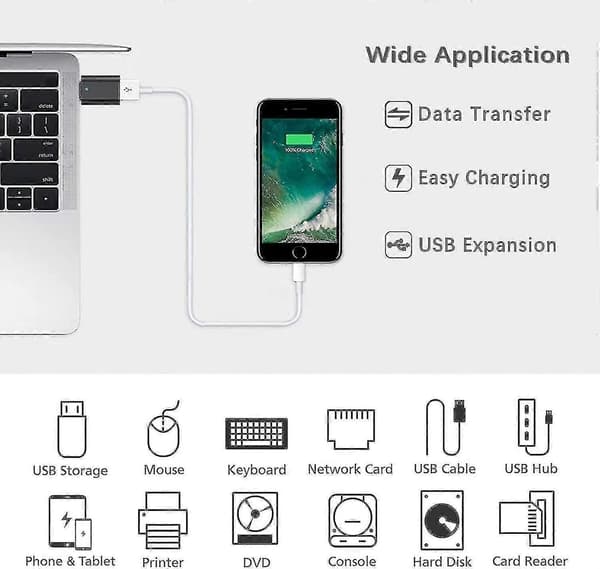 USB-C till USB Adapter Lämplig För Pro Laptop (2st)