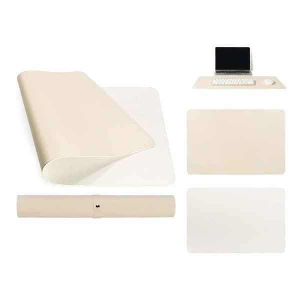 Skrivebordsmåtte 80x40cm PU Læder Beige