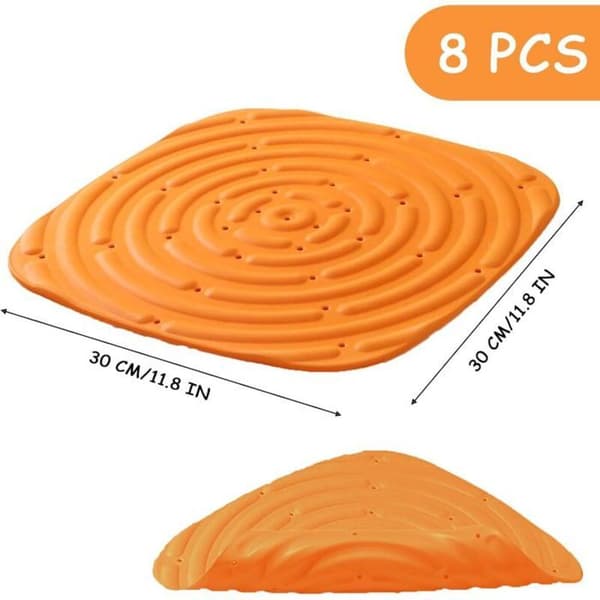Vaskbare redeunderlag til høns, sæt med 8 (30x30 cm, orange), kan tilpasses til redekasser/hønsehuse
