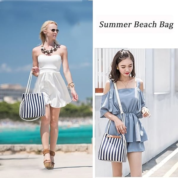 Womens Canvas Summer Tote Bags Small Beach Bag Shoulder Bag Daily Working Handbag