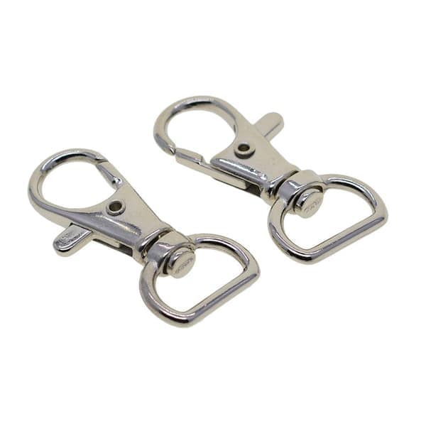 Svängbara halvrunda ringar med karbinhake 10 st Silver 1,5 cm Silver 1,5 cm