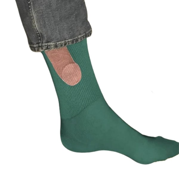 Nyhet Roliga mönster strumpor jul Casual mid-calf strumpor Present för män kvinnor Green