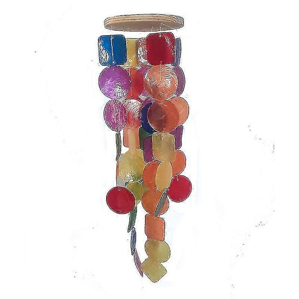 Kunst Capiz Havevindspil med Cool, Naturlig Zen-charme Multicolor
