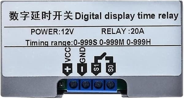 12V Tidsrelæ 12 Volt Timerrelæ Udendørs 10A Digitalt Slukkerrelæ Justerbar Gave