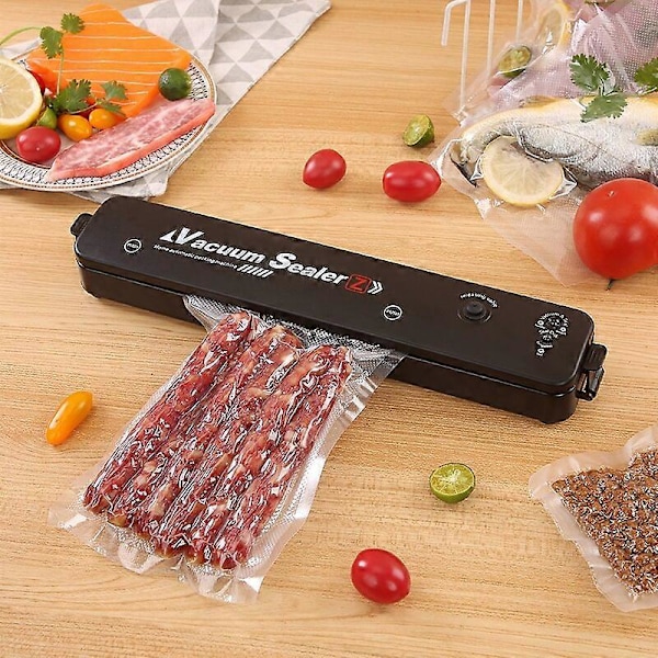 TINTON LIFE 220V/110V Vakuumforsegler Pakkemaskine med Gratis 10 stk Vakuumposer Husholdnings Sort Mad Vakuumforsegler EU Plug