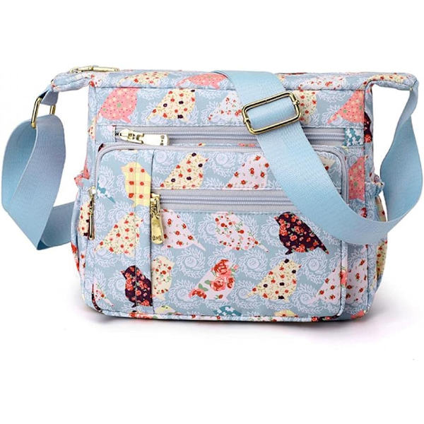 Crossbody tasker til kvinder, stor multi-lomme casual rejsetaske, messenger tasker til shopping, vandreture, daglig brug (fuglebur)