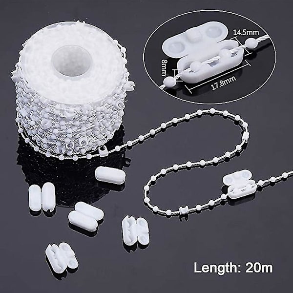 127mm Base Bead 10m Base Plate 2 Bead Hooks 10 Lodrette Persienner Tilbehørssæt