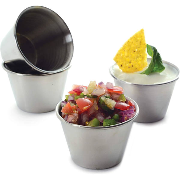 14 pak rustfrit stål sauce kopper, perfekt til dipping og portionskopper, 2,5 oz