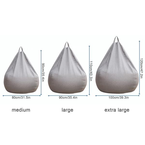 Inomhus/Utomhus Vuxen Sittsäck Gamingstol Extra Stor Sittsäcksöverdrag Grå 500g Gray 500g