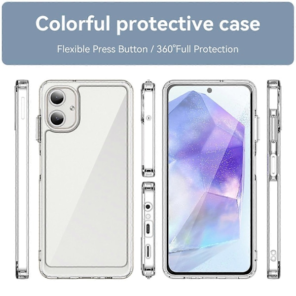 Stöttåligt skal för Samsung Galaxy A06 TPU + Akryl Skyddande Transparent Mobilskal Multicolor Style F
