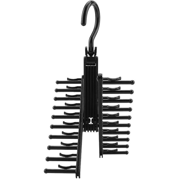 20 Slips Hanger Holder, Justerbar Slips Stativ Bælte Skærv Hook Hanger Holder Organizer Med Anti-Slip Clips Til Slips, Bælte, Skærv Sort 1stk