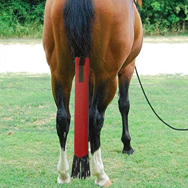 4 stk haleposer for hester, hestehalebeskytter med frynser, pustende hestehalepose Fly Swisher Hold halen ren og beskyttet