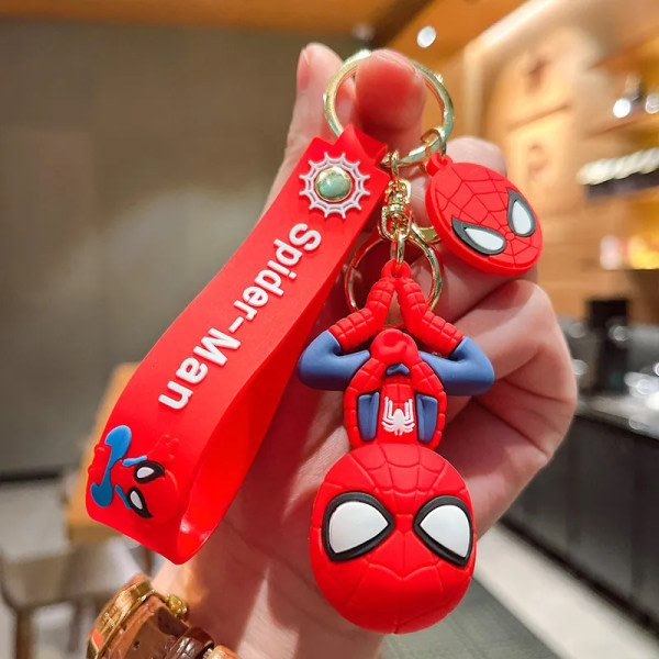 Marvel Spider Man söt docka nyckelring actionfigurer Avengers Captain America pendel leksaker Kawaii väska bil nyckelring födelsedagspresenter respekterad - Styles B