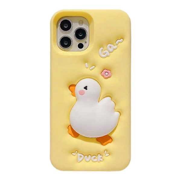 Silikone Cover til iPhone 14 Pro Max, 3D Tegneserie Andefigur Anti-ridse Telefon Cover