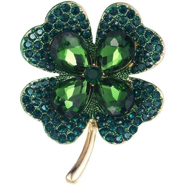 Stor klassisk skinnende firkløver Pin Badge Brooch, 51mm x 40mm, Rygtet siger, at firkløveren bringer folk held