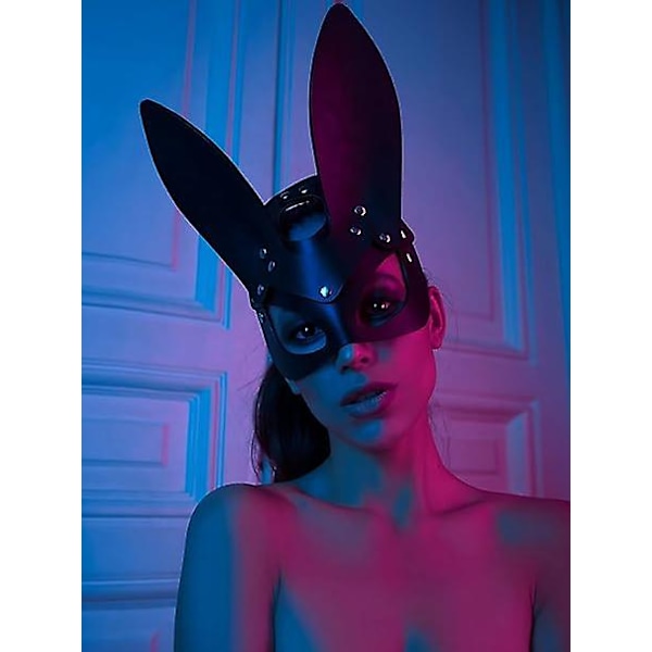 Kvinnelig Lærkattmaske Sexy Halvmaske Øyemaske Cosplay Kostyme Rekvisitter Fest Maskerade Tilbehør