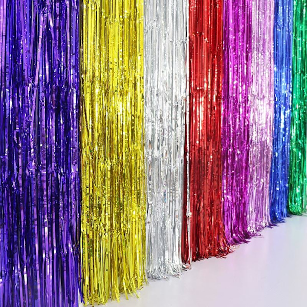 Glittergardin, dørgardin - 2m*1m - Silver