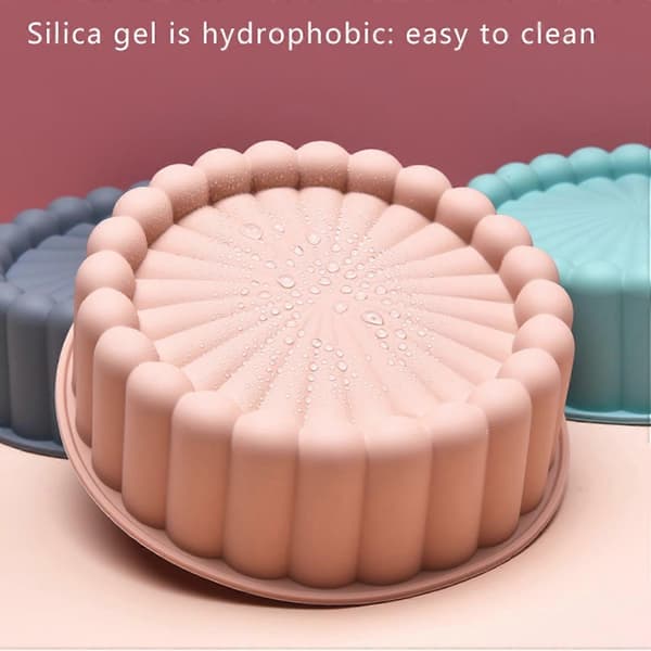 Silikonform til kake, silikonform for baking av rund kakeform, non-stick og hurtigutløsende bakeform