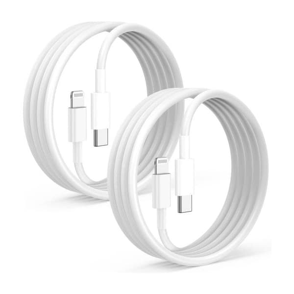 2m USB-C til Lightning Hurtigopladningskabel til iPhone, 2-pak til Apple Pro/Pro Max